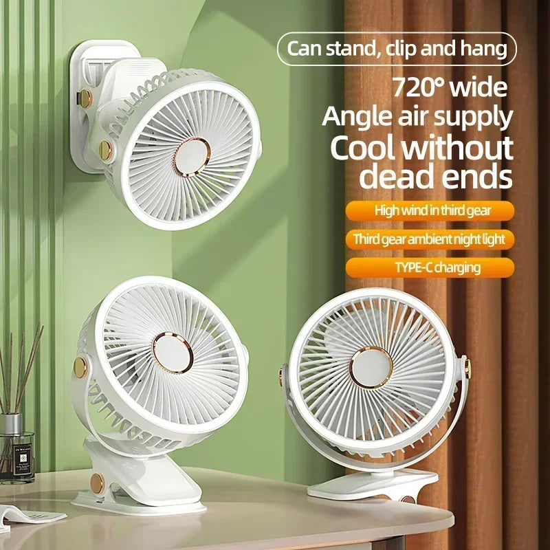 Camping Rechargeable Clip Fan