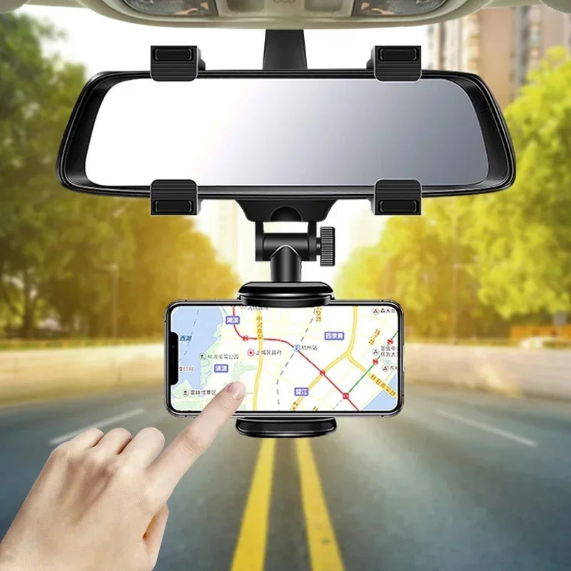 Adjustable Rearview Mirror Phone Holder
