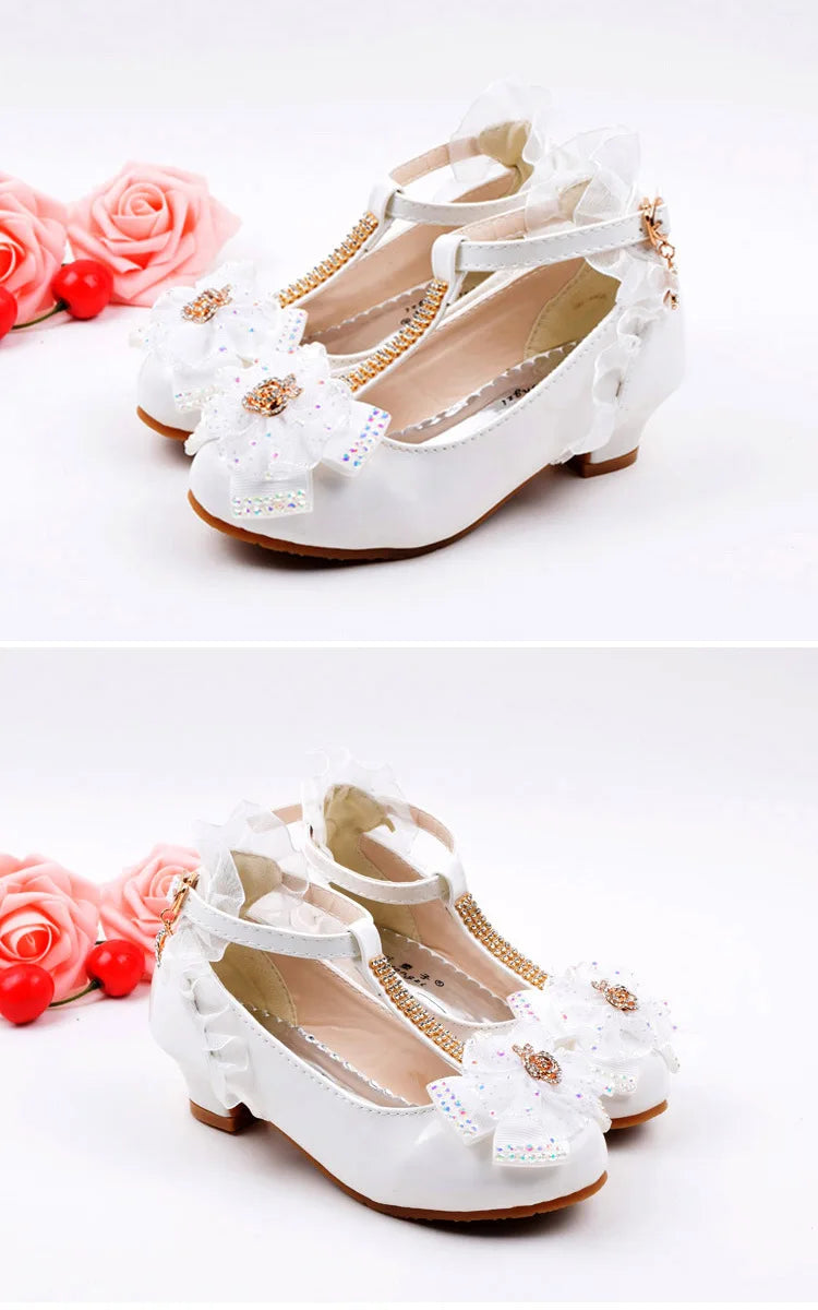 Girls White Princess Heels
