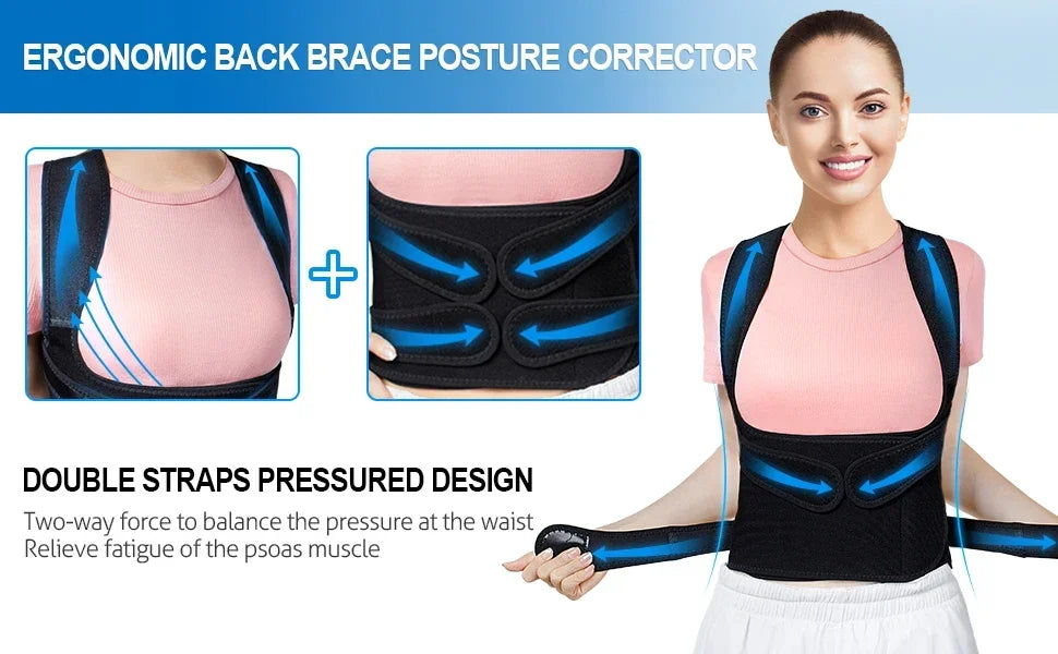 FUBEICHLY Adjustable Back Posture Corrector Brace