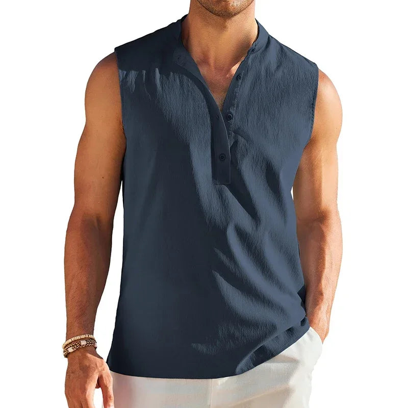 Men's Casual Henley Tank
