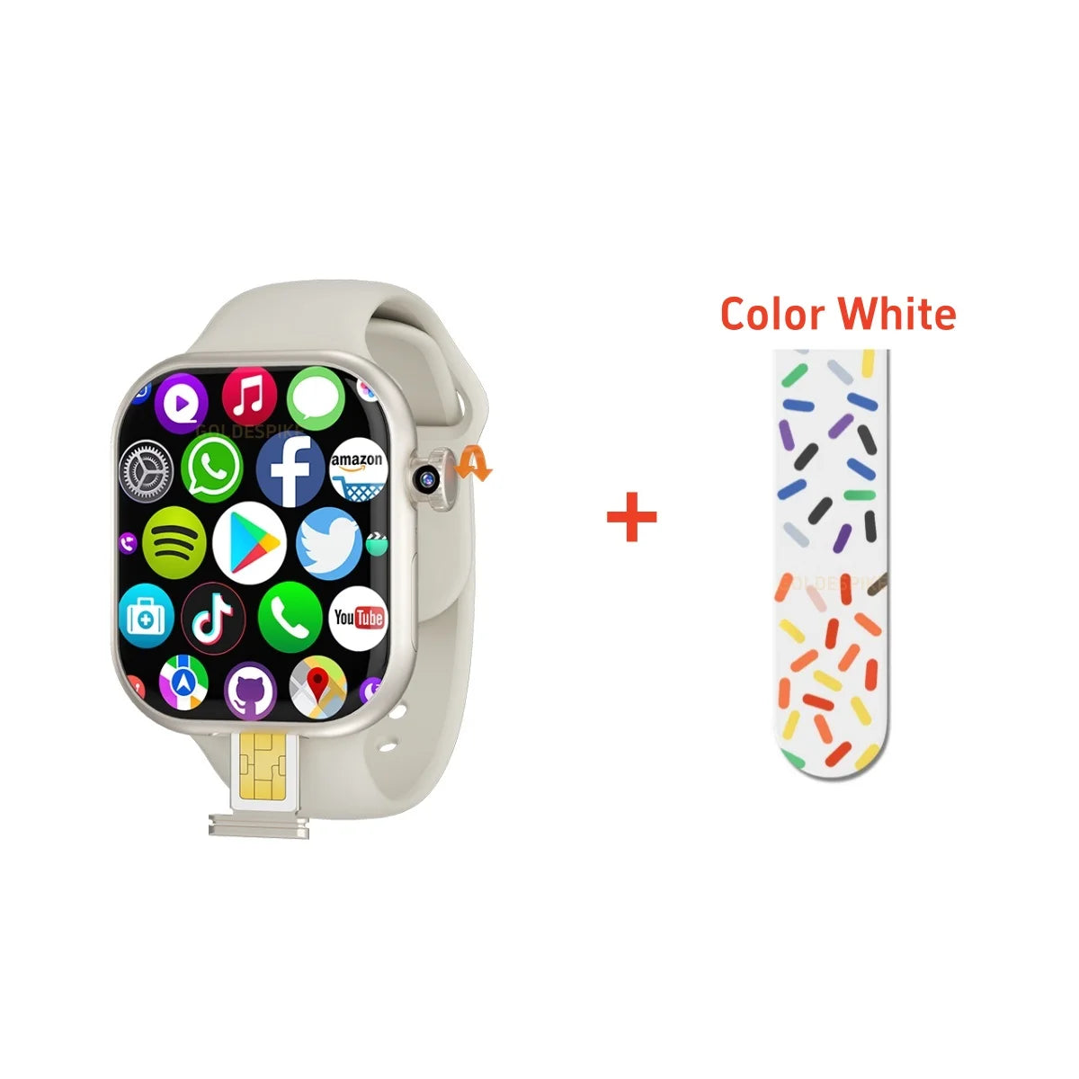 Luxury On-Wrist Smartphone | 1380mAh Battery | Fitness, Calls, Compass, SIM Support