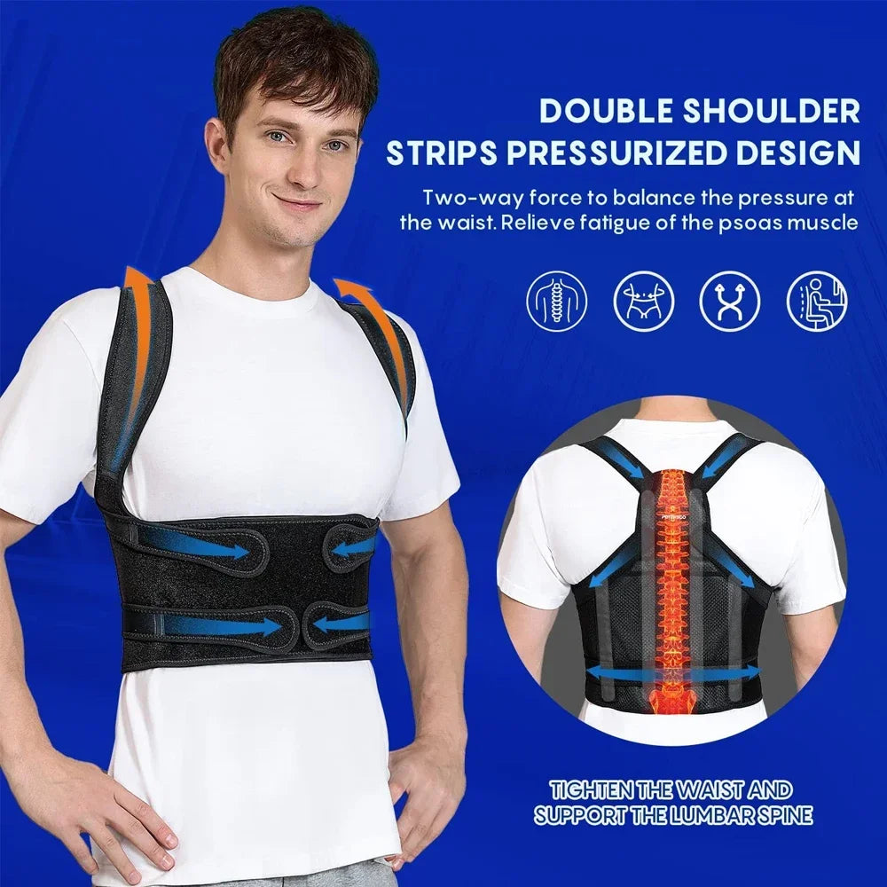 FUBEICHLY Adjustable Back Posture Corrector Brace