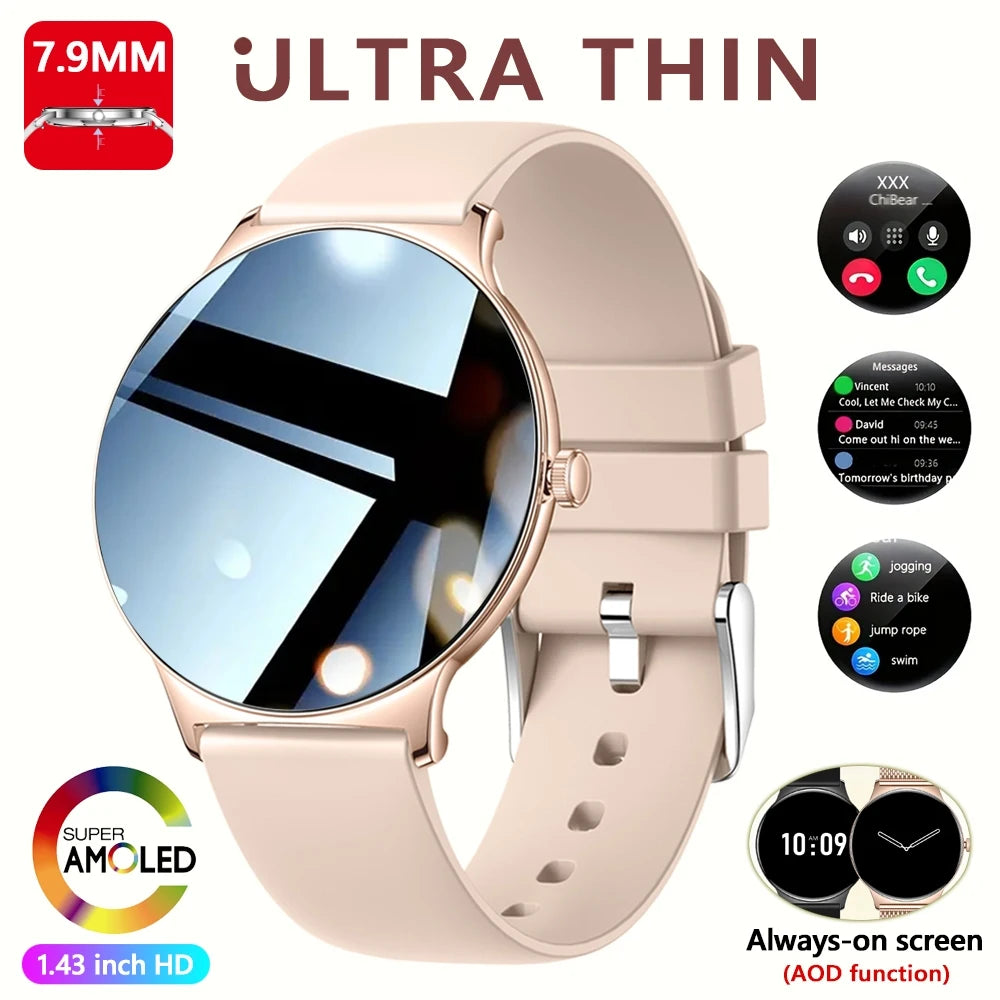 V89 AMOLED Smartwatch for Women – Slim, Stylish & Bluetooth Calling