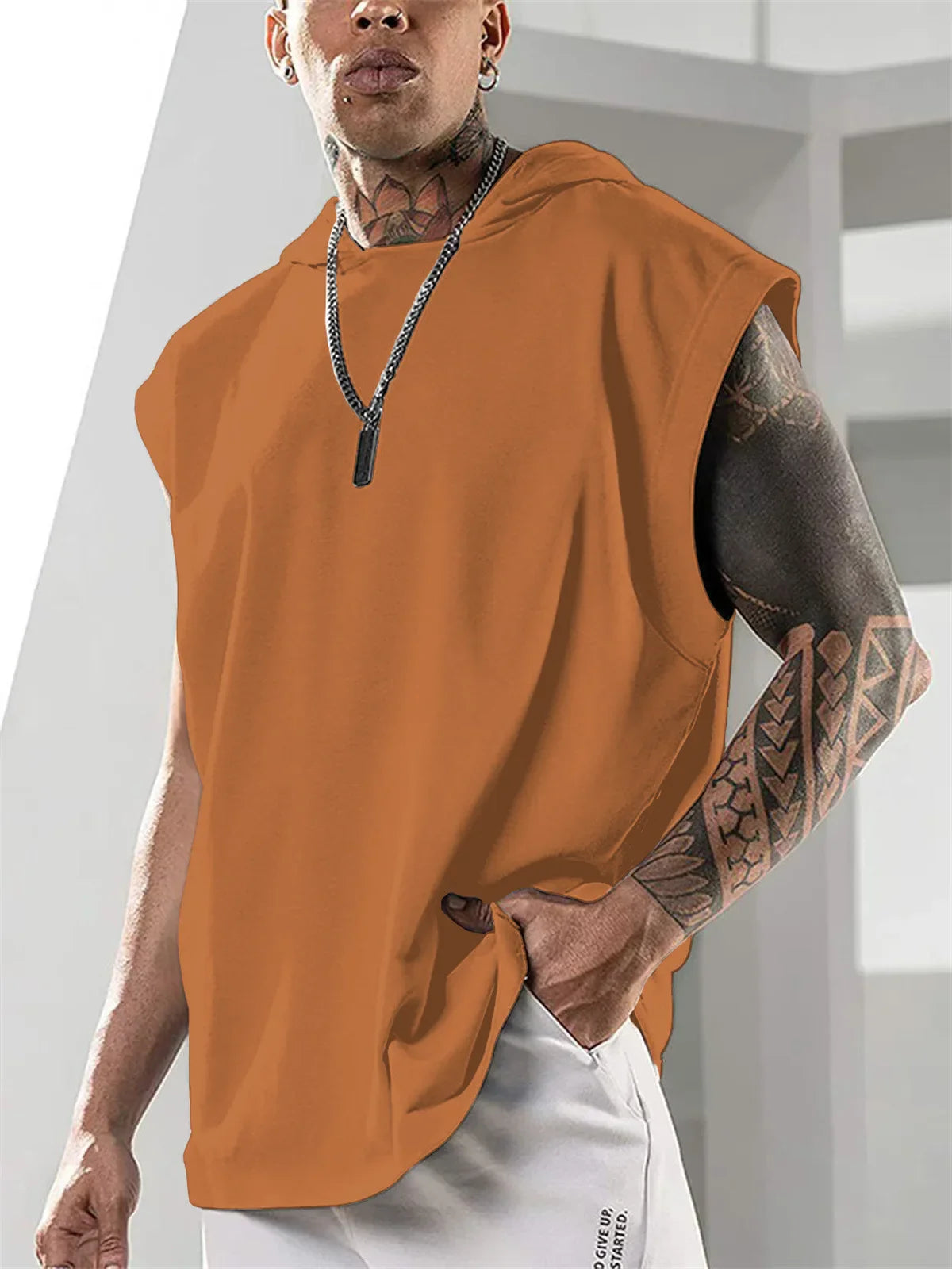 Men Lightweight Hooded Tank