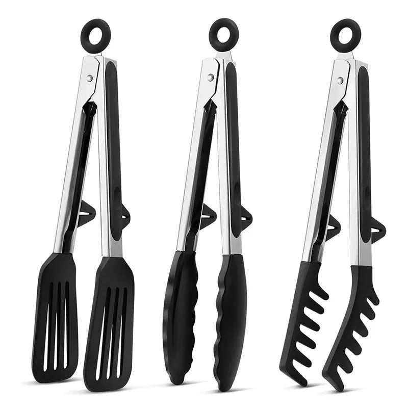 Silicone Kitchen Tongs Set