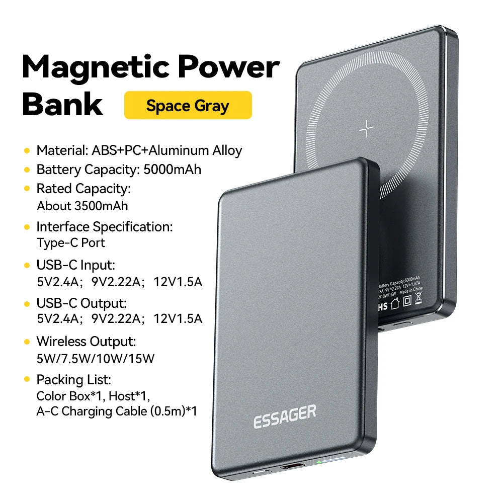 ⚡ 20W Magnetic Power Bank