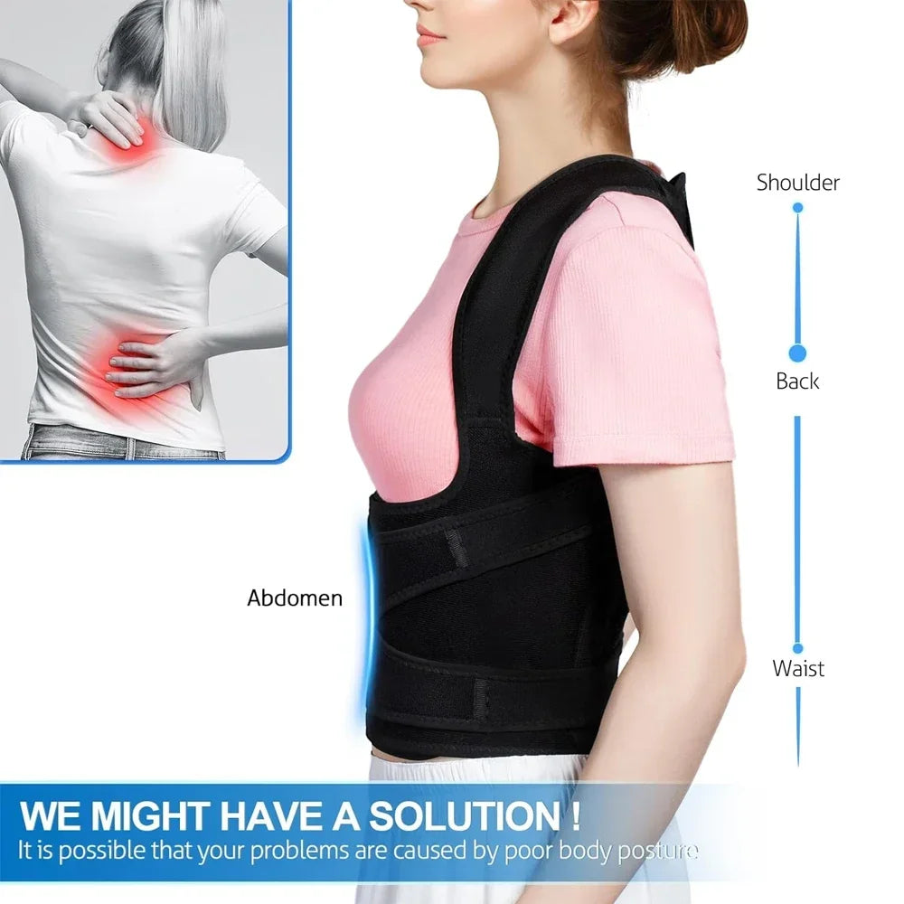 FUBEICHLY Adjustable Back Posture Corrector Brace