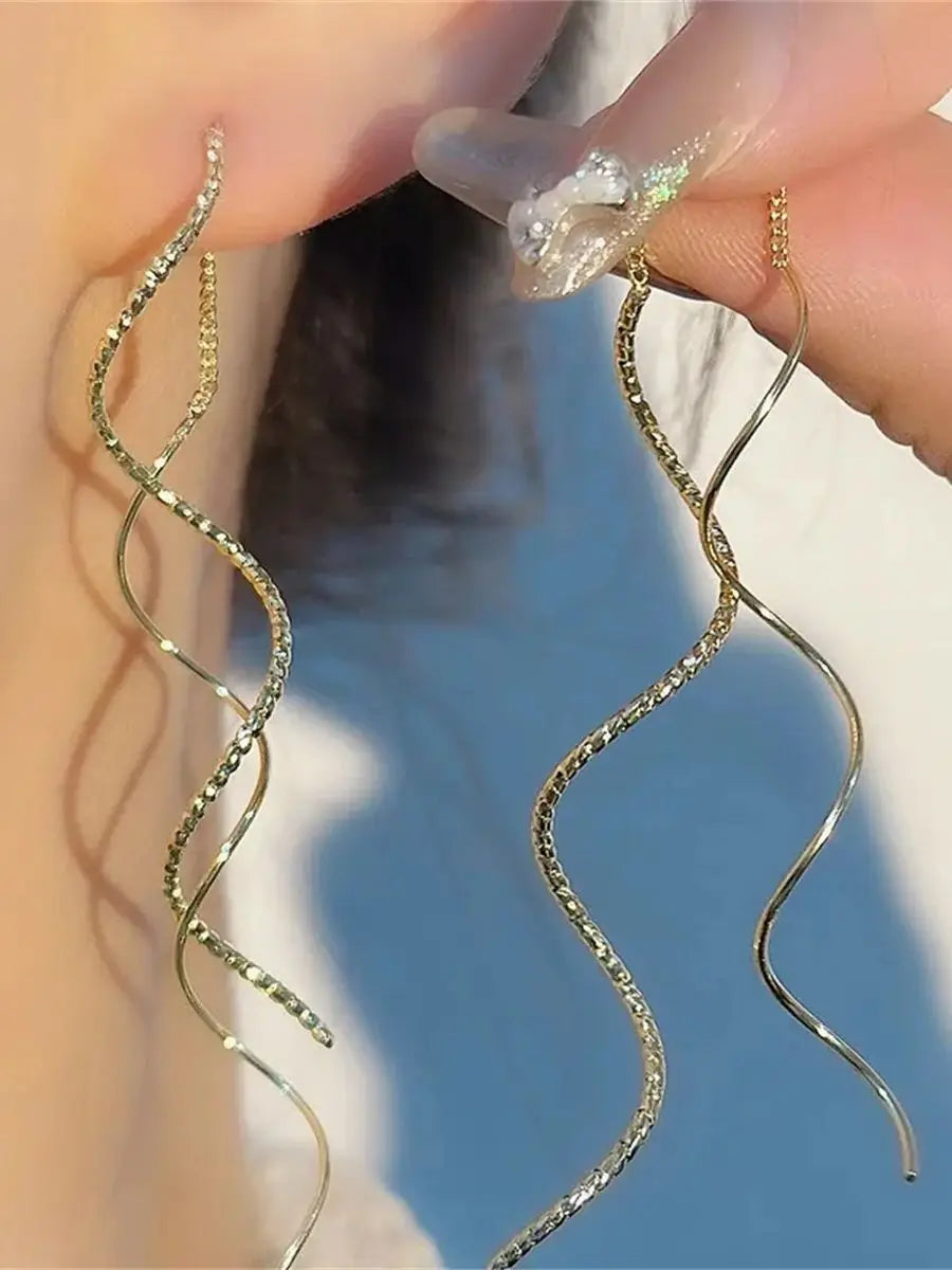 Wave Fringe Tassel Earrings