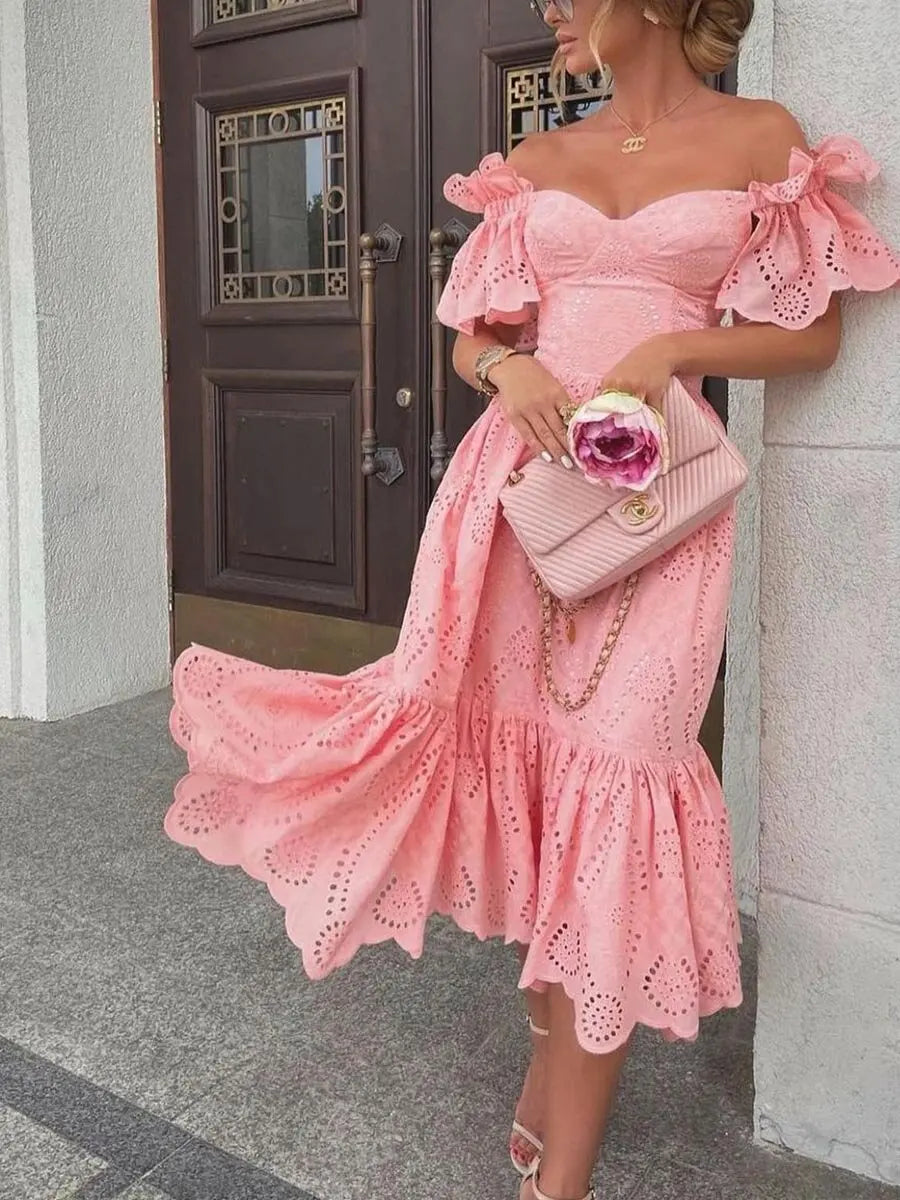 Off Shoulder Midi Dress