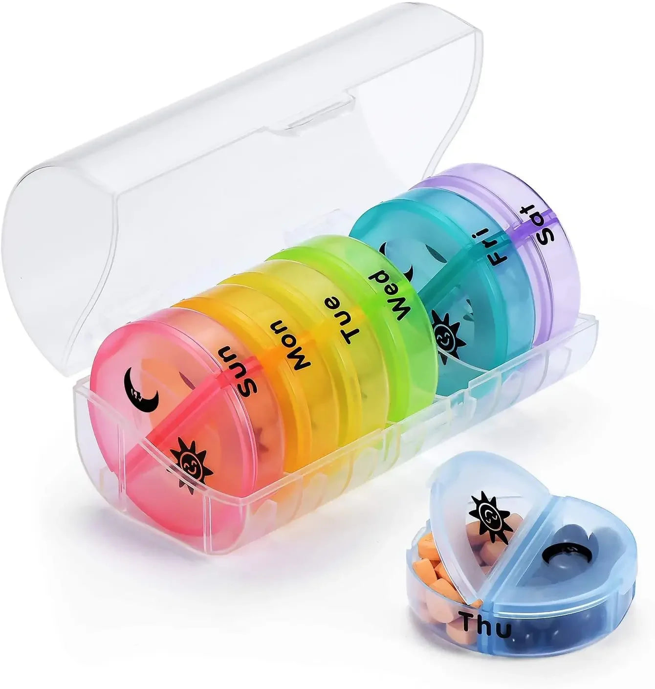 Rainbow Weekly 7-Day Pill Organizer Box