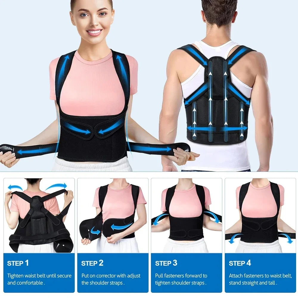 FUBEICHLY Adjustable Back Posture Corrector Brace