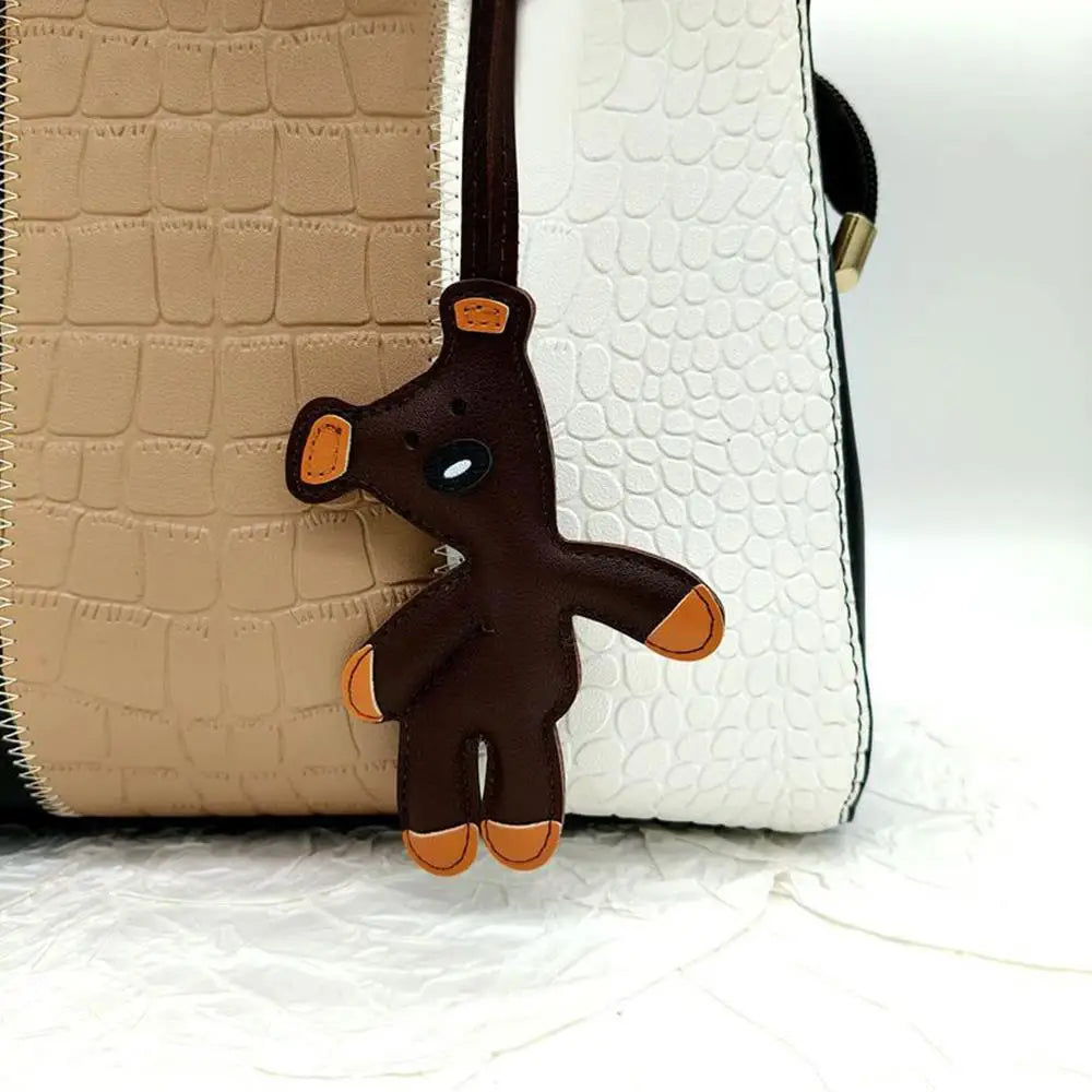 Vintage PU Bear Keychain