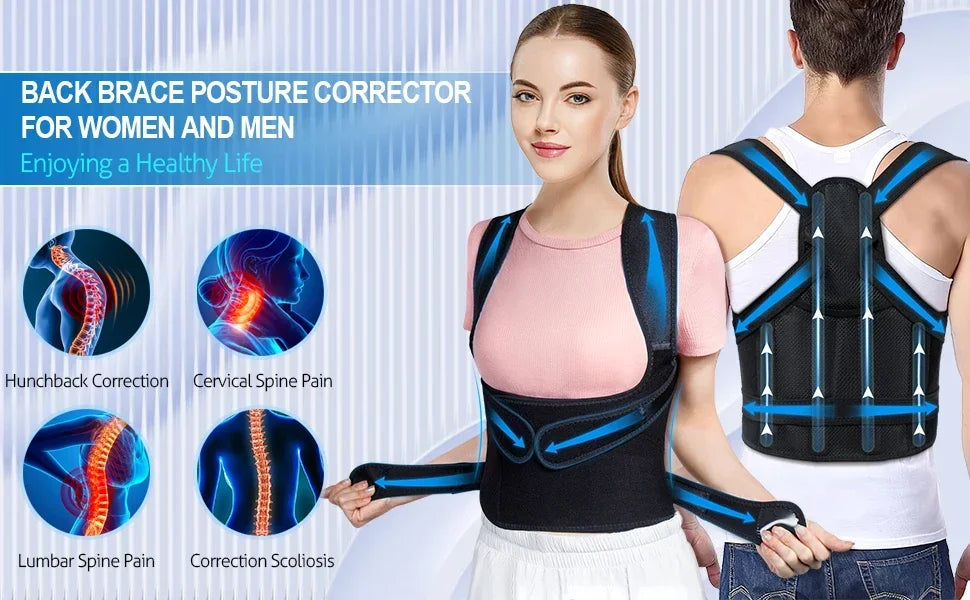 FUBEICHLY Adjustable Back Posture Corrector Brace