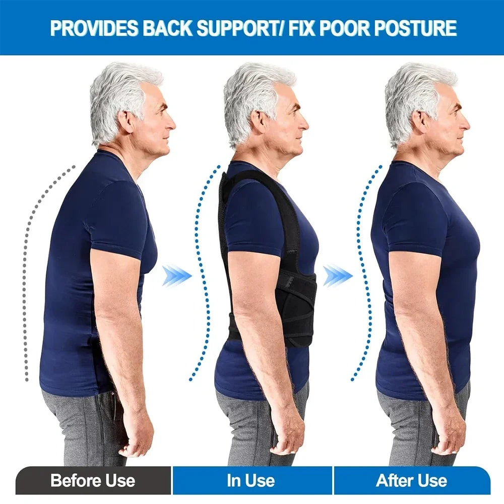 FUBEICHLY Adjustable Back Posture Corrector Brace