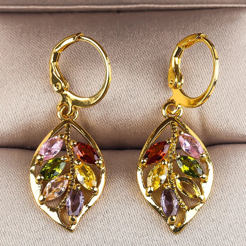 Colorful Zircon Drop Earrings