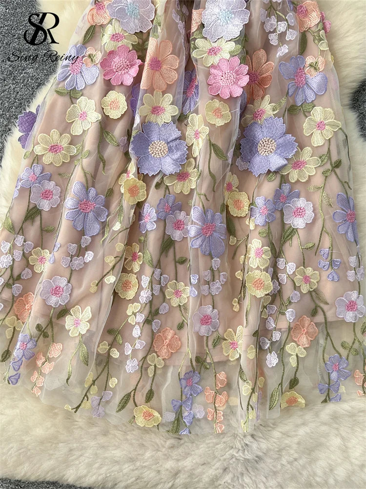 Embroidery Strapless Evening Dress