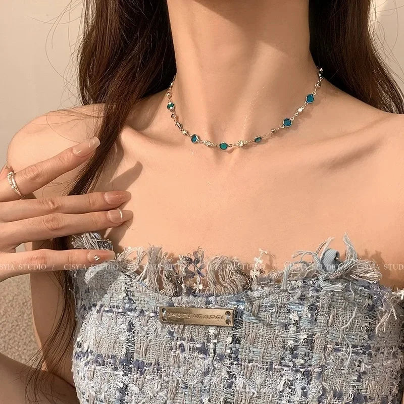 Crystal Butterfly Choker Chain