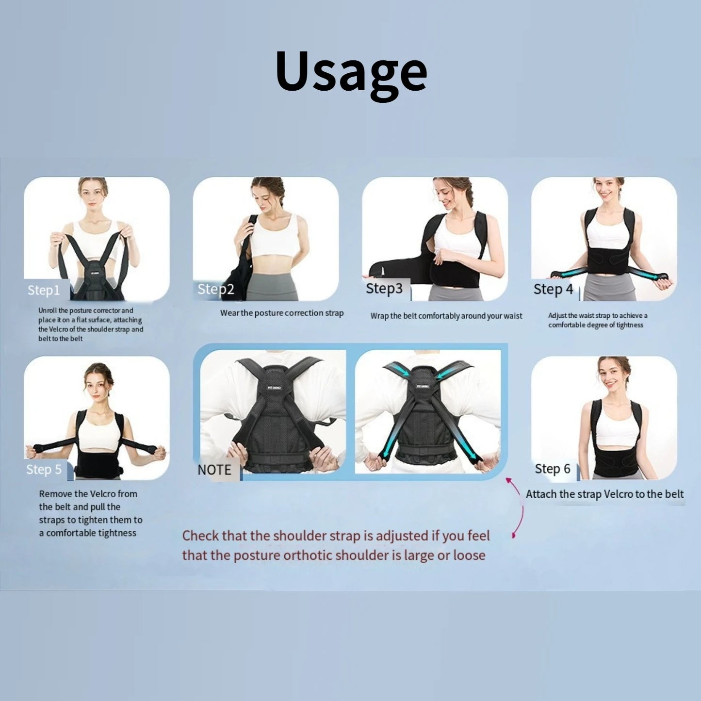 FUBEICHLY Adjustable Back Posture Corrector Brace