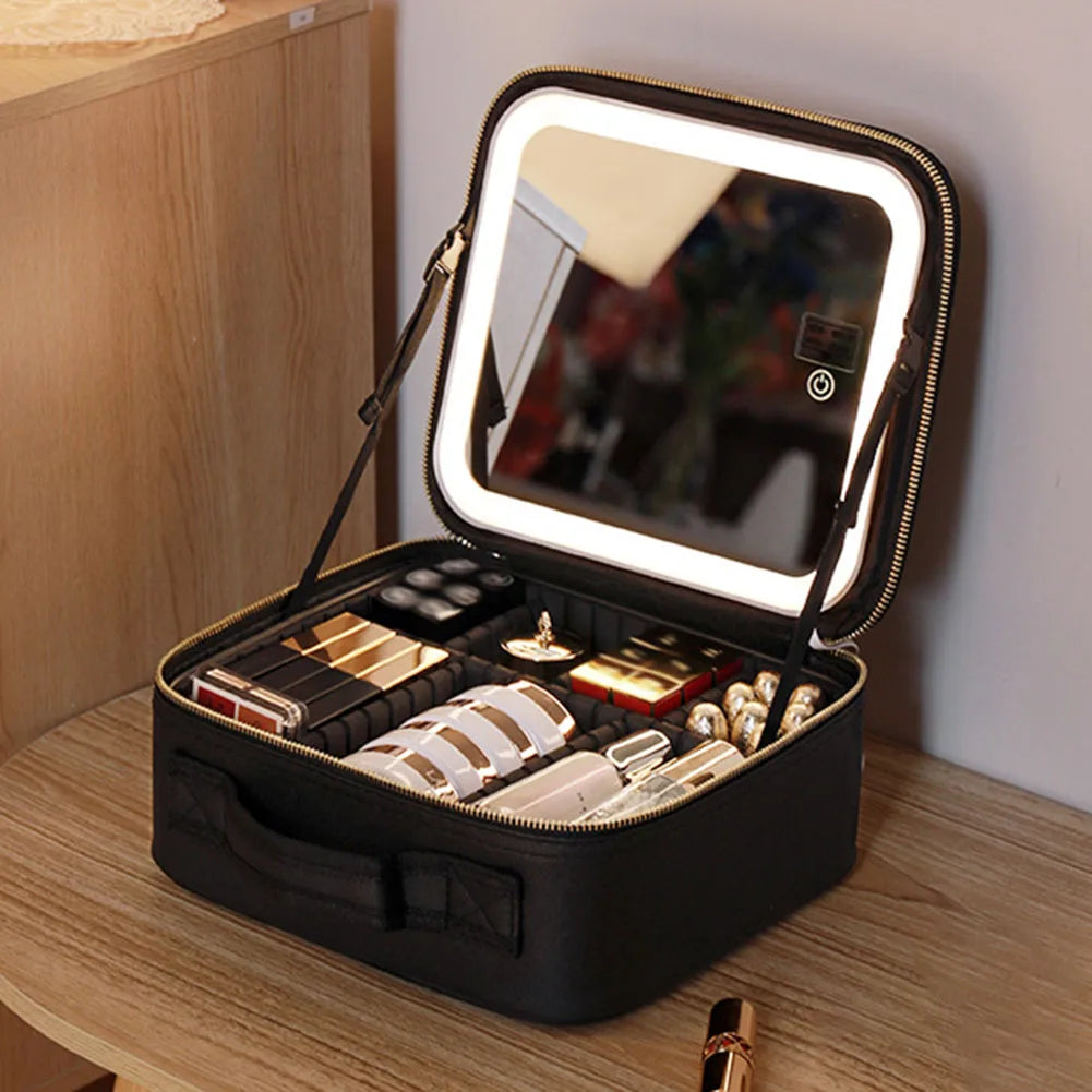 Smart LED Cosmetic Case with Mirror