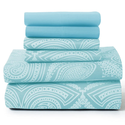 Lux Decor 6-Piece Paisley Sheet Set