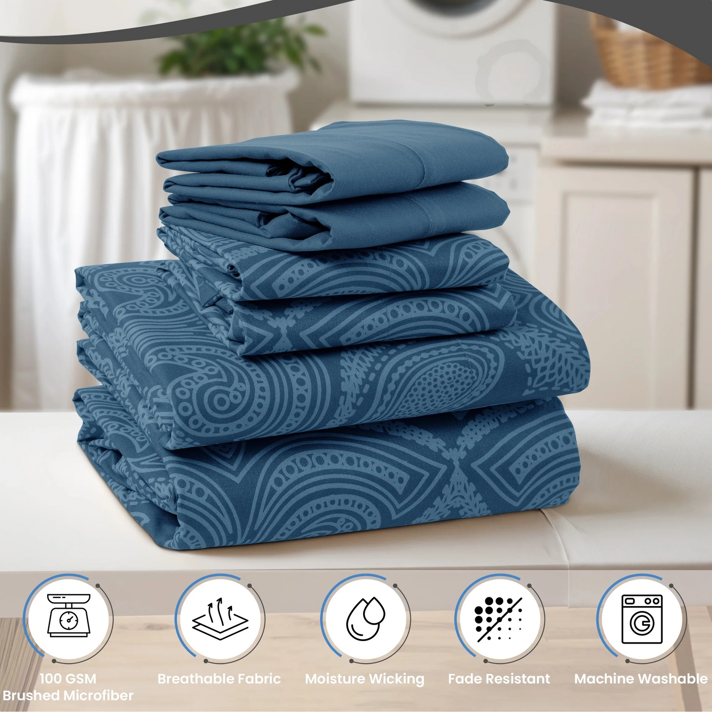 Lux Decor 6-Piece Paisley Sheet Set