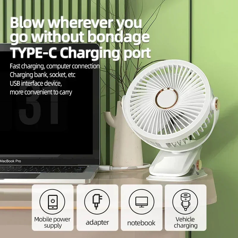 Camping Rechargeable Clip Fan