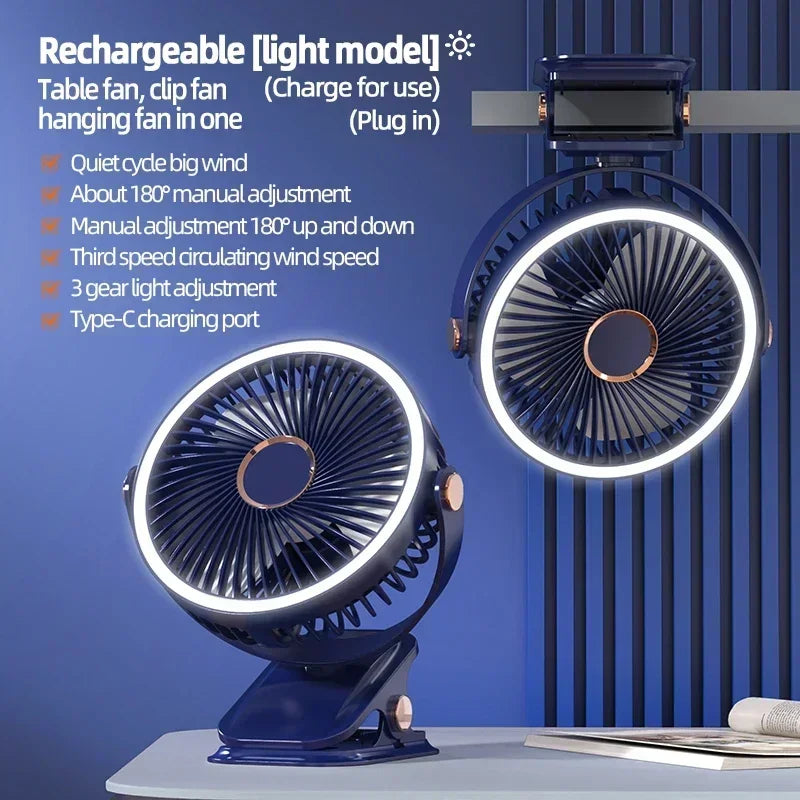 Camping Rechargeable Clip Fan