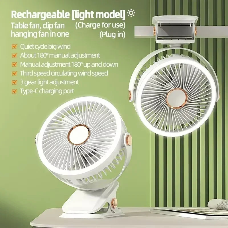 Camping Rechargeable Clip Fan