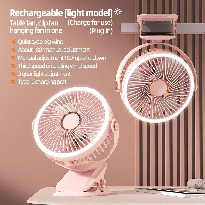 Camping Rechargeable Clip Fan