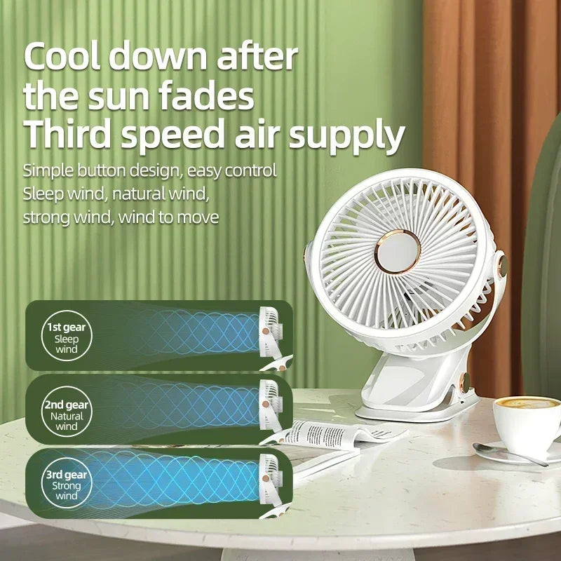 Camping Rechargeable Clip Fan