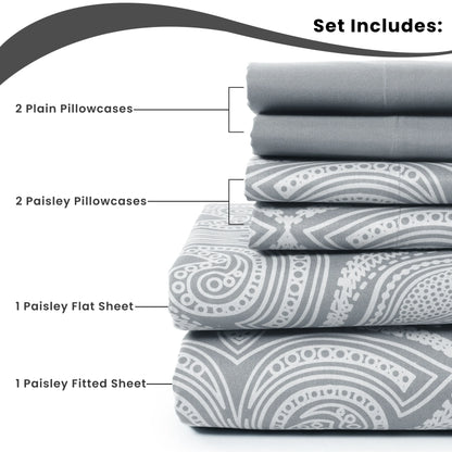 Lux Decor 6-Piece Paisley Sheet Set