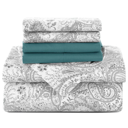 Lux Decor 6-Piece Paisley Sheet Set
