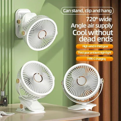 Camping Rechargeable Clip Fan