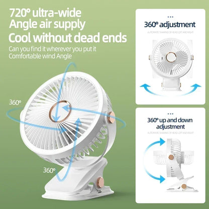 Camping Rechargeable Clip Fan
