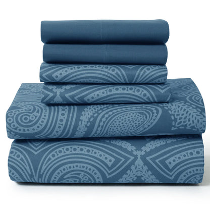 Lux Decor 6-Piece Paisley Sheet Set