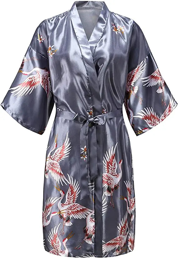 Silk Short Satin Bathrobe