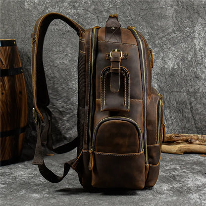 Men’s Retro Leather Travel Backpack