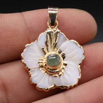 Natural Shell Flower Pendant