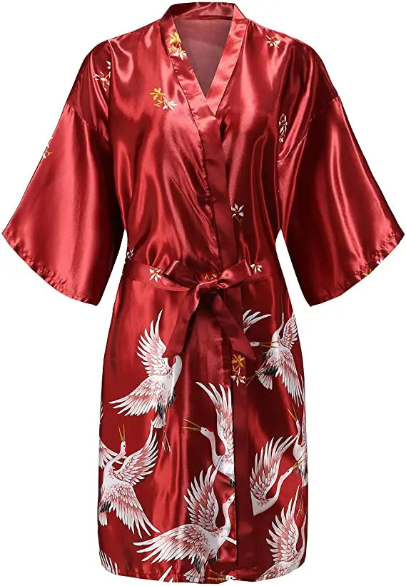 Silk Short Satin Bathrobe