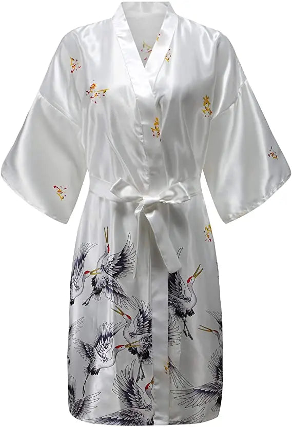 Silk Short Satin Bathrobe