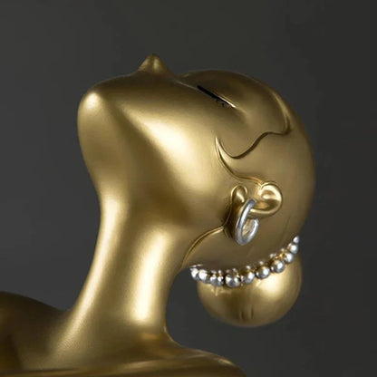 Resin Kneeling Girl Figurine with Storage Tray