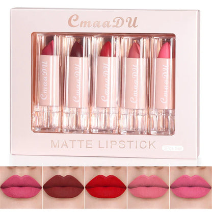 5PC Matte Velvet Lip Gloss Set