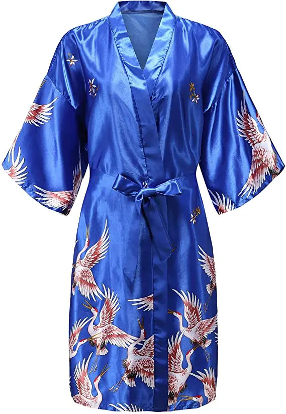Silk Short Satin Bathrobe