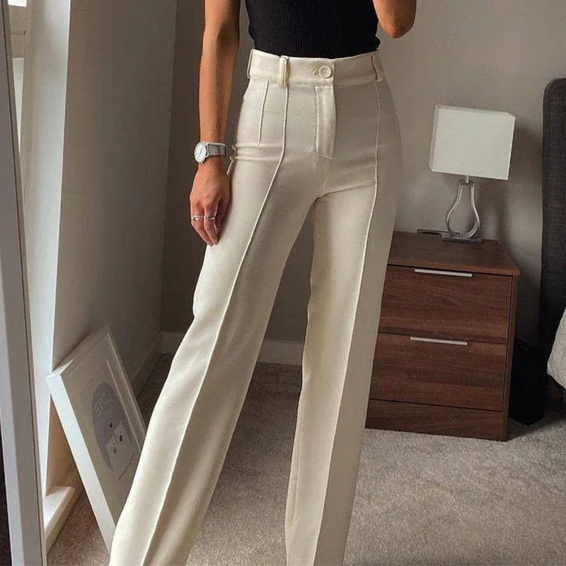 Ardm High Waisted Casual White Trousers Women Brown Stright Pants Office Lady Korean Style Women 2021 Pantalones De Mujer