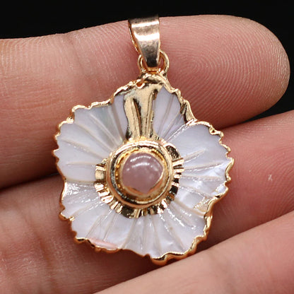 Natural Shell Flower Pendant