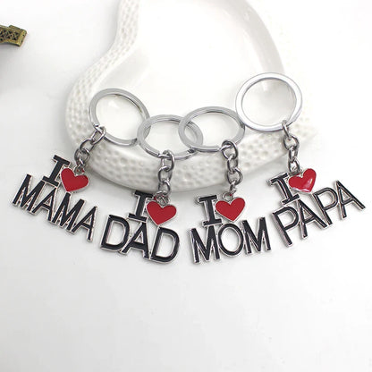 MOM DAD Love Keychain
