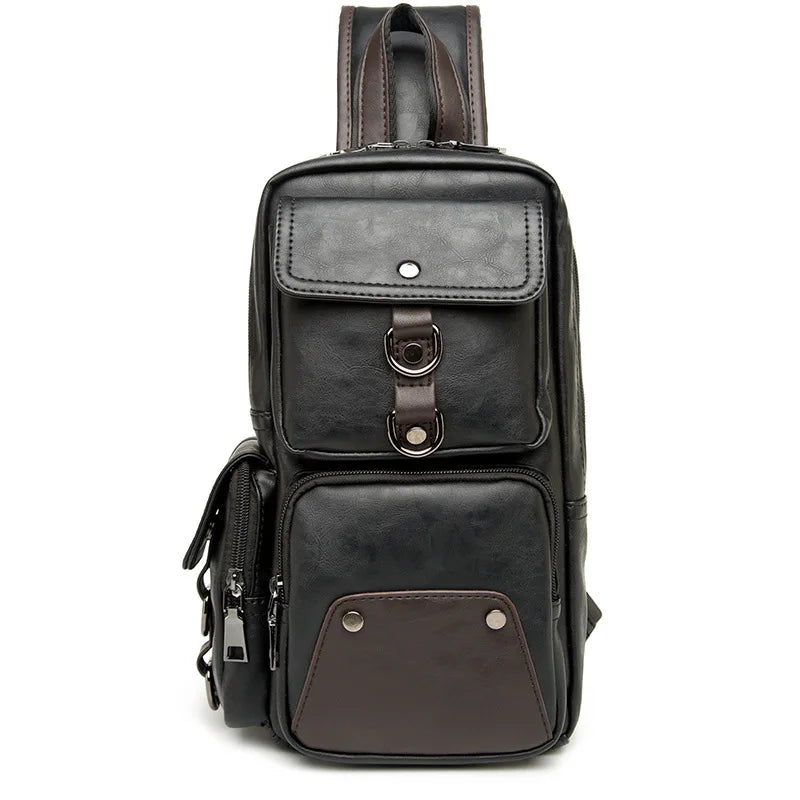 Men’s Leather Crossbody Chest Bag
