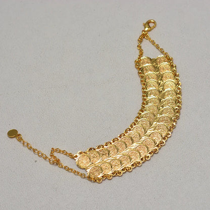 Gold Coin Cuff Bracelet