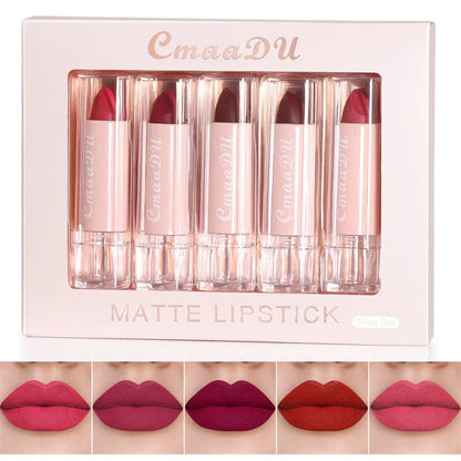5PC Matte Velvet Lip Gloss Set